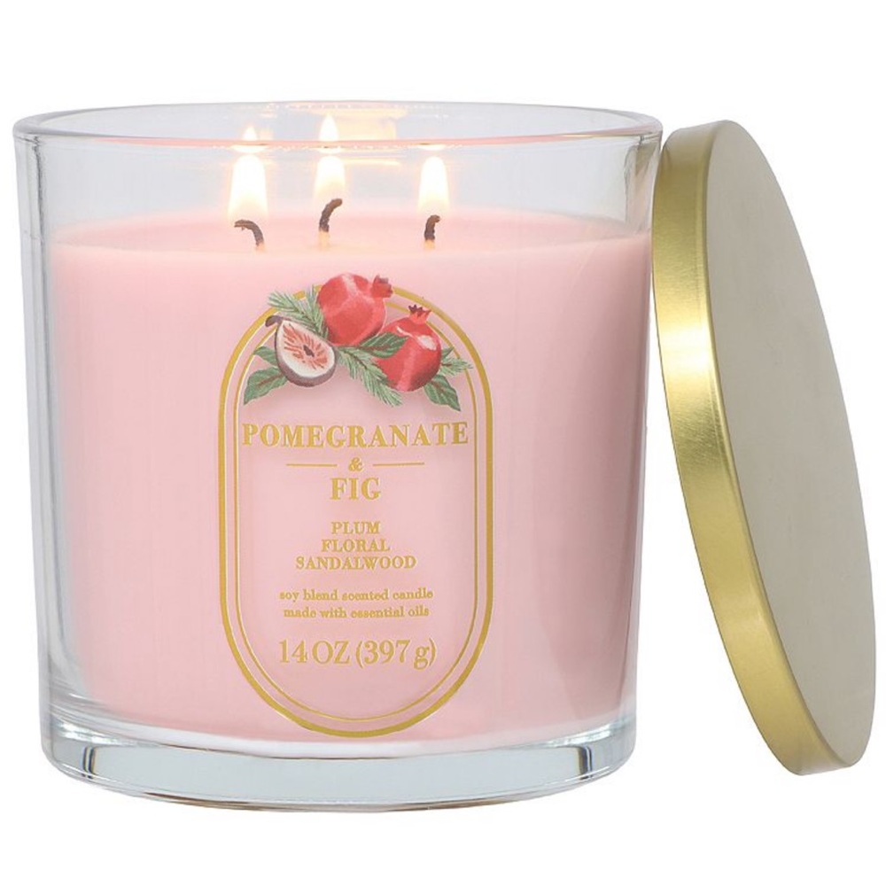 🆕🪷 SONOMA GOODS FOR LIFE “POMEGRANATE & FIG“ 3-WICK CANDLE. (14 oz). BRAND NEW.